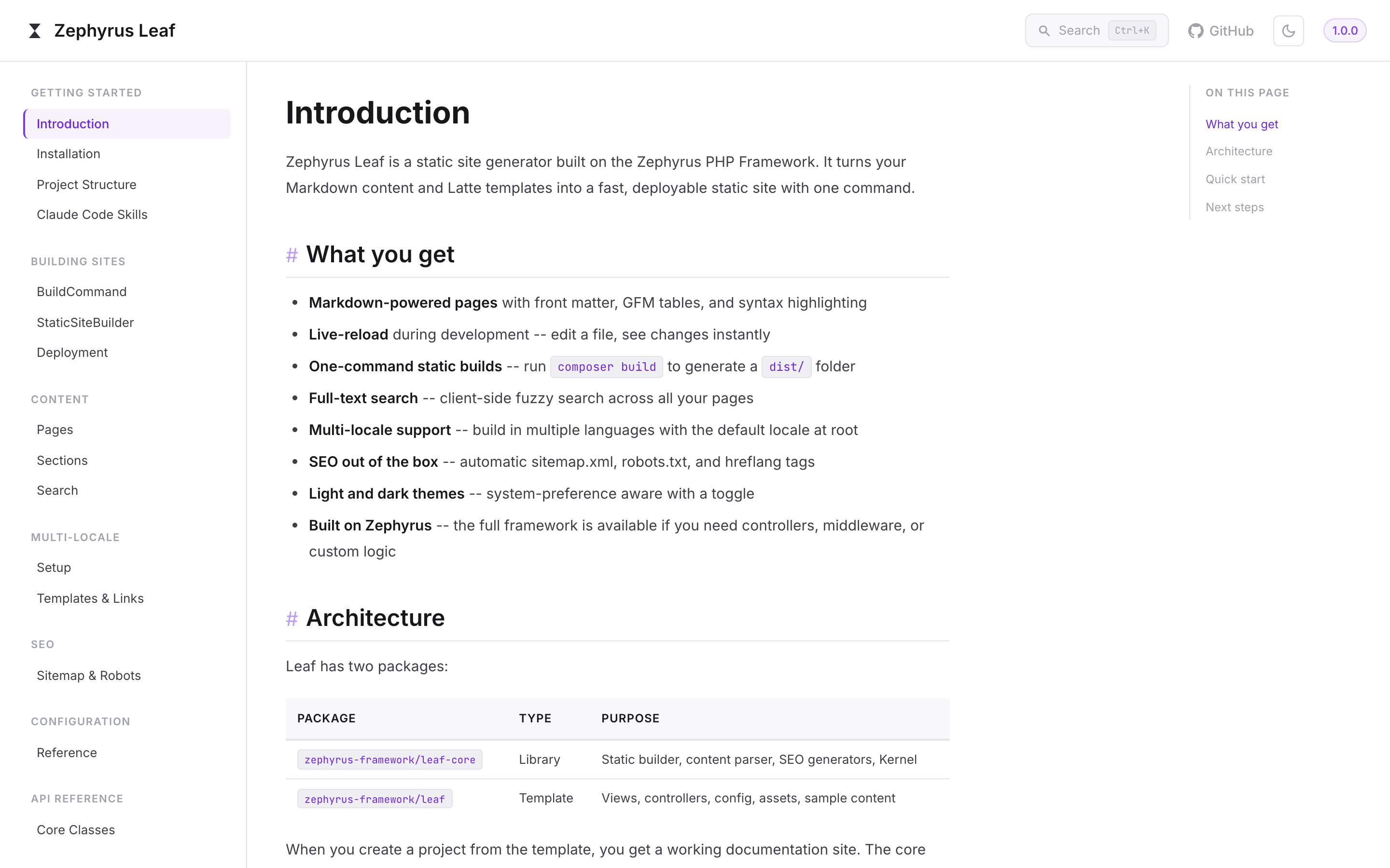 Leaf documentation preview